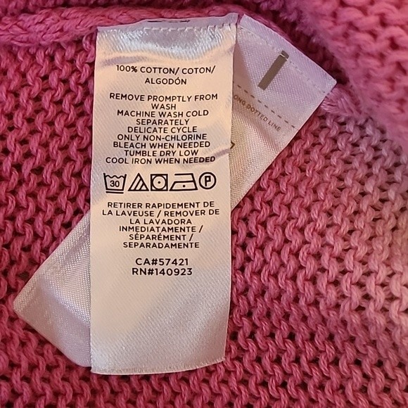 Lou & Grey Dip Dyed Pink & Orange Hooded Pull Over sweater Women’s Size small - Picture 9 of 9